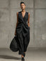 Women's Tie-Front V-Neck Sleeveless Top & Wide-Leg Pants Set