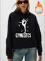 Sudadera con capucha estampada de gimnasia femenina