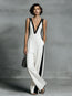 Women's Color-Block Sleeveless V-Neck Wide-Leg Jumpsuit – French Style Long Pants