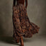 Women's Floral Print Long Sleeve Skirt Set with Belt – Caramel