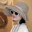 Women's Wide-Brim Striped Sun Hat – UV Protection & Adjustable Fit
