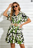 Women’s Belted Short Sleeve Midi Dress
