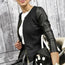 Blazer de cuadros de retazos para mujer