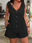 V-Neck Lace-Up Button Top & Shorts Set – 5 Colors, S–XXL