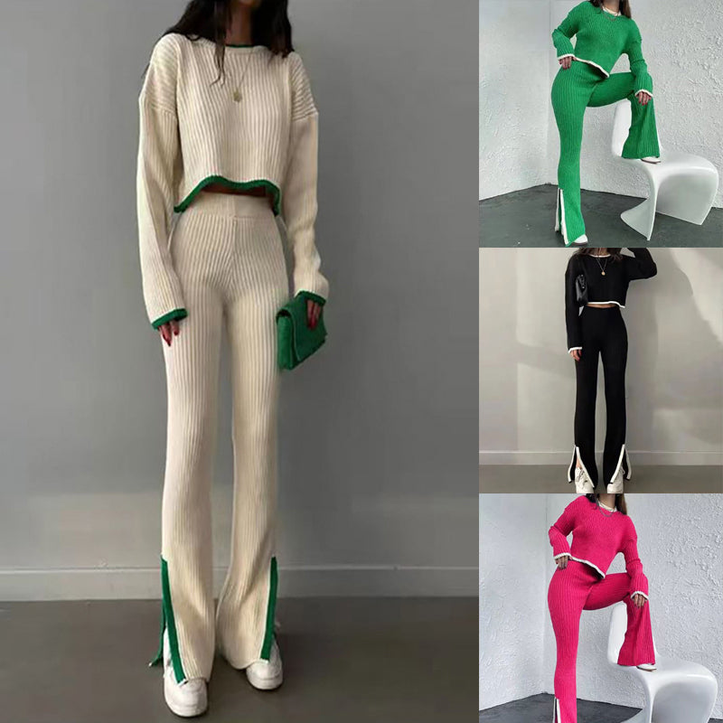 Conjunto de dos piezas informal de mujer con bloques de color