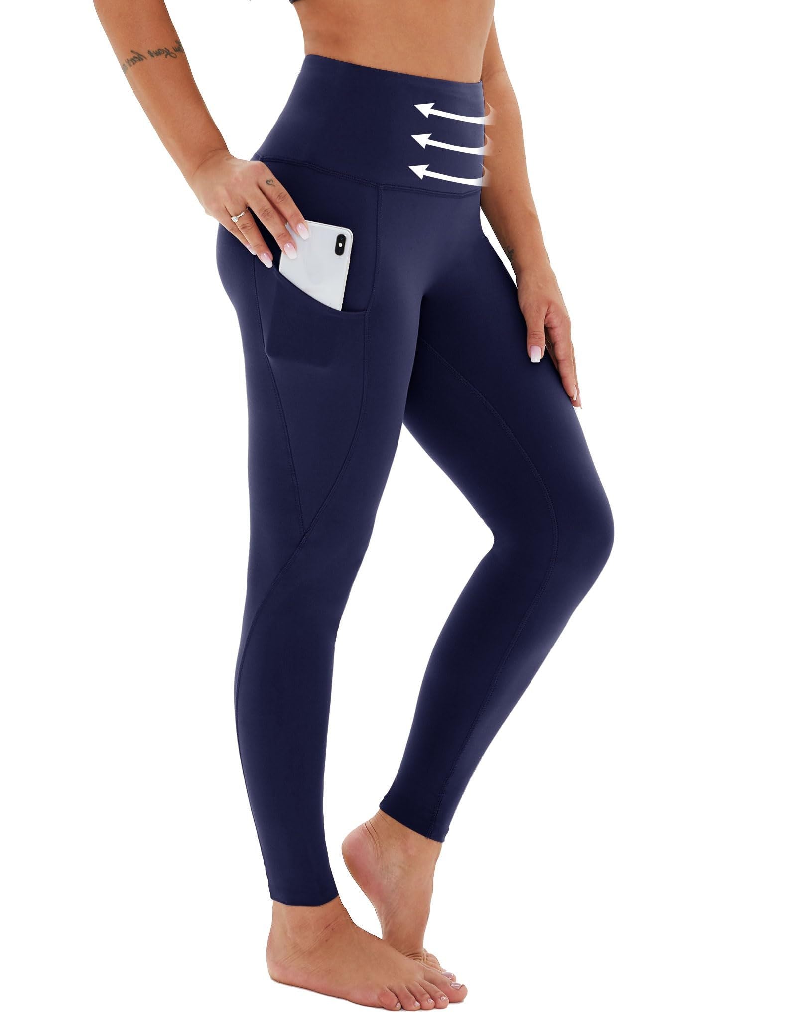 Pantalones de Yoga Cortos de Cintura Alta con Bolsillos Diagonales