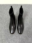 Women’s Retro Square-Toe Mid-Heel Chunky Leather Boots