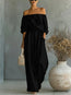 Women's Off-Shoulder Long-Sleeve Top & Wide-Leg Pants Two-Piece Set