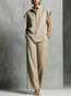 Women's Casual Sleeveless Top & Full-Length Pants Two-Piece Set