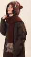 Gorro de punto de invierno de mujer con orejas de oso: cálido y cubrecorejas