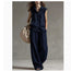 Sleeveless Hooded Top & Wide-Leg Pants Set | High-Waist Two-Piece