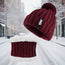 Gorro de punto cálido y bufanda para mujer | Conjunto cómodo de invierno