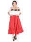 Falda de Baile Doble Vuelo 100% Algodón Rojo 601312