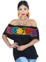 Artisanal Embroidered Blouse 100% Cotton Black 601435