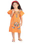 Artisanal Embroidered Dress  50% Cotton, 50% Polyester Orange  601621