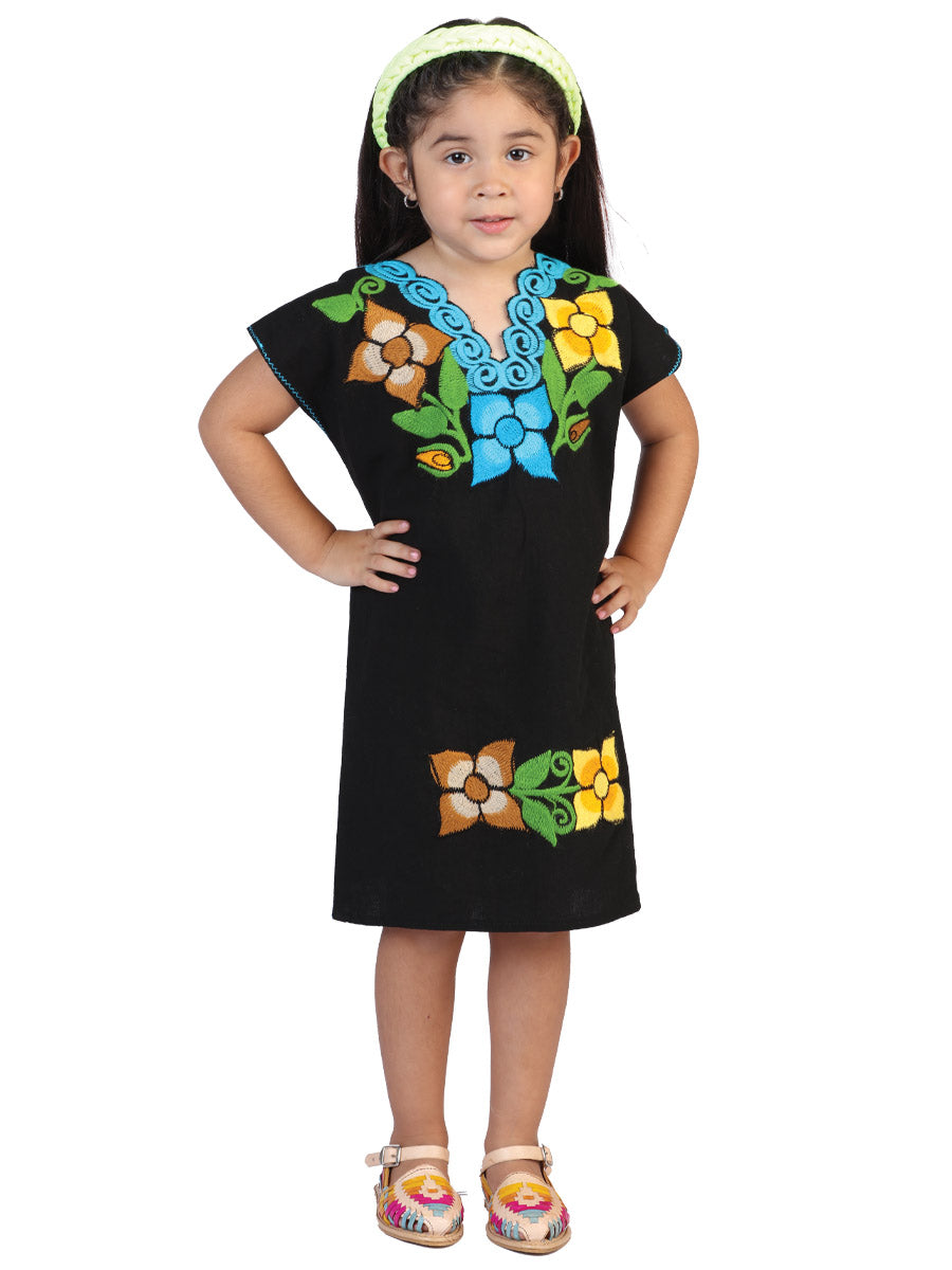Vestido Artesanal Bordado 50% Algodón, 50% Poliéster Negro 601665