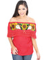Artisanal Embroidered Blouse 50% Cotton, %50 Polyester Red  601703