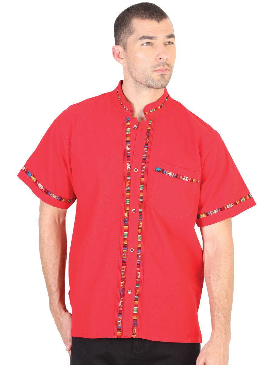 Guayabera Artesanal Mexicana100% Algodón Roja 601820