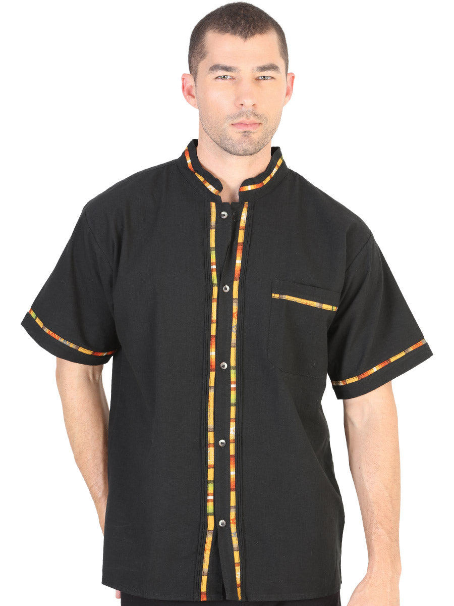 Guayabera Artesanal Mexicana100% Algodón Negra 601821