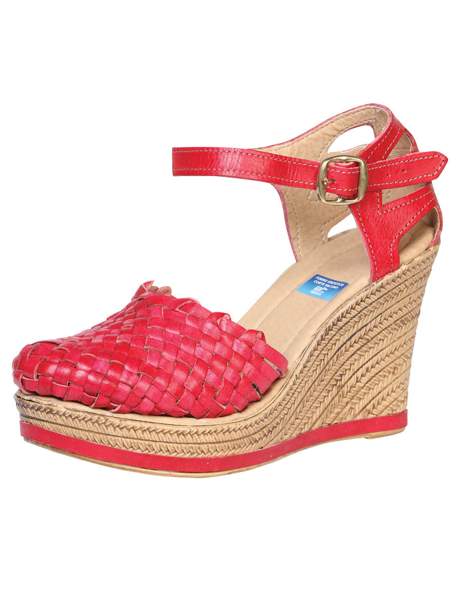 Sandalias Artesanales Mexicanas Piel Rojas 601927
