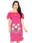 Artisanal Embroidered Dress 50% Cotton, 50% Polyester Fuchsia  601961