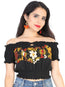 Blusa Artesanal Bordada 100% Algodón Negro 601984
