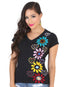 Artisanal Embroidered Sport T-Shirt 50% Cotton 50% Polyester  Black 601986