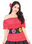 Blusa Artesanal Mexicana 50% Algodón, 50% Poliéster Roja 602094