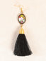 Pendientes Artesanales Pintados a Mano Negros 602168