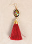 Artisanal Hand Painted Earrings Red 602170