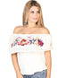 Artisanal Embroidered Blouse 50% Cotton, 50% Polyester Beige  602453