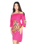 Artisanal Embroidered Dress 100% Cotton Fuchsia 602480