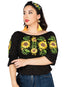 Artisanal Embroidered Blouse 100% Cotton Black 603047
