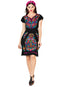 Artisanal Embroidered Dress 100% Cotton Black 603093