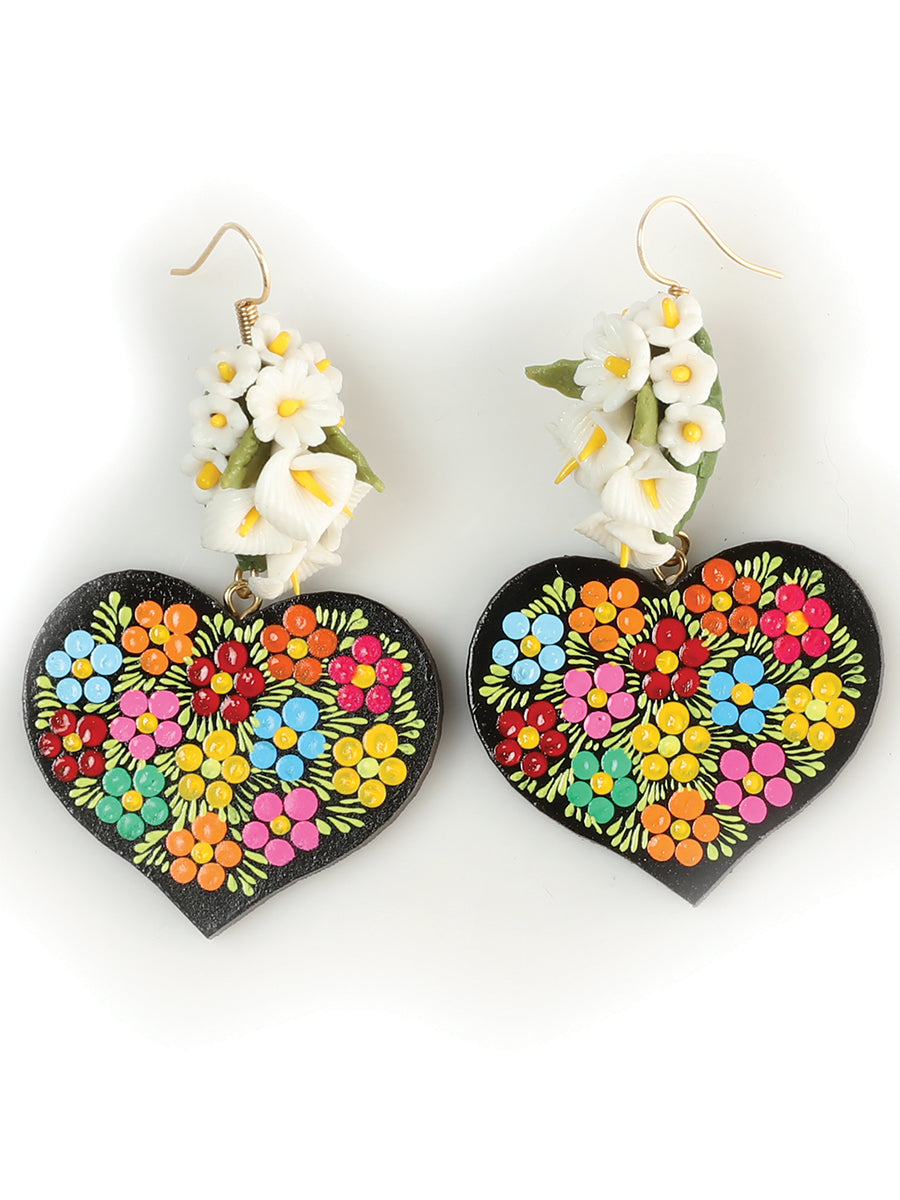 Pendientes Artesanales Pintados a Mano Multicolor 603108