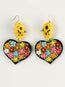 Pendientes Artesanales Pintados a Mano Multicolor 603109