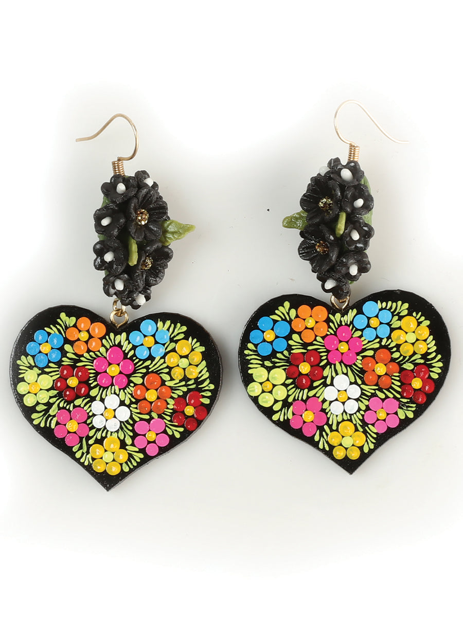 Aretes Artesanales Pintados a Mano Multicolor 603110