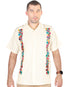 Guayabera Mexicana Bordada 100% Algodón Beige 603112