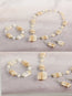 Artisanal Set Earrings-Necklace-Bracelet Onyx Stone  Natural/Caramel 603144