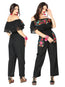 Artisanal Embroidered Jumpsuit 100% Cotton Black 603187