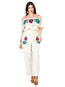 Artisanal Embroidered Jumpsuit 100% Cotton Ivory 603188
