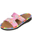 Sandalias mexicanas artesanales de piel color rosa 603386