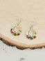 Artisanal Hand Painted Earrings 1" Copper Beige 603451