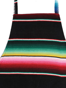 Artisanal Mexican Zarape Apron 100% Acrylan Black 603579