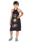 Vestido Artesanal Bordado 100% Algodón Negro 603589