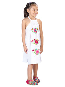 Artisanal Embroidered Dress 100% Cotton White 603590