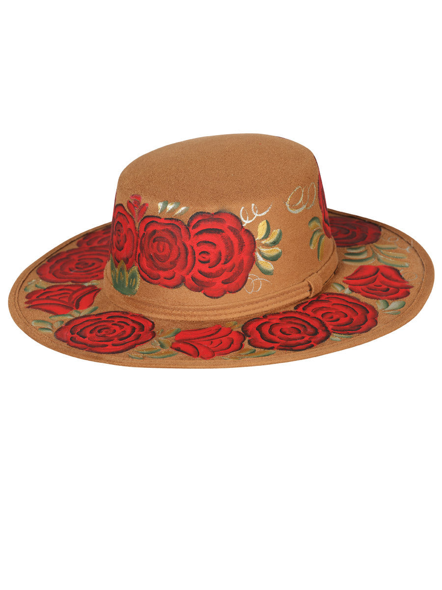 Sombrero de gamuza negro pintado a mano artesanal mexicano 603721