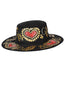 Sombrero Artesanal Mexicano Pintado a Mano Gamuza Negro 603722