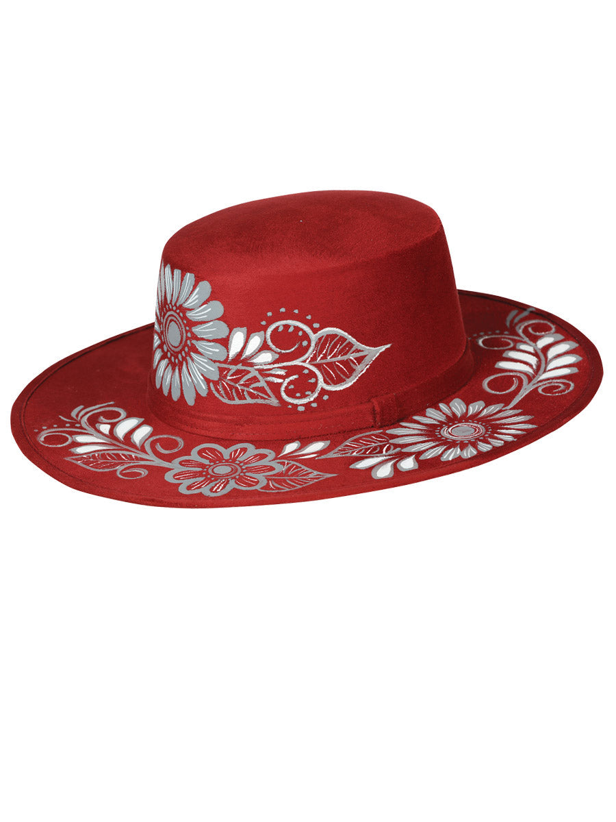 Sombrero Artesanal Mexicano Pintado a Mano Gamuza Negra 603727