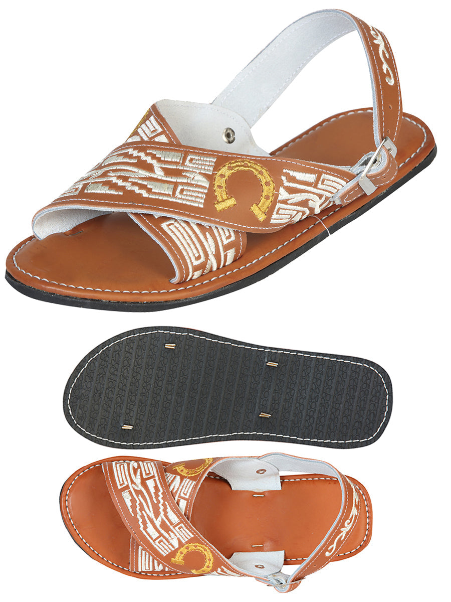Sandalias Artesanales Mexicanas 50% Cuero, 50% Sintético Natural 603789